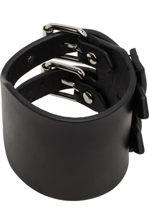 Maison Margiela Bracelet noir en cuir tanné au végétal