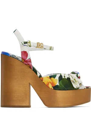 Dolce & Gabbana Sandales à talon multicolores à motif en jacquard et à plateforme