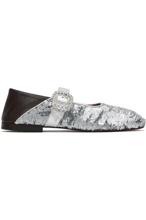 WALES BONNER Ballerines Glide argenté et brun