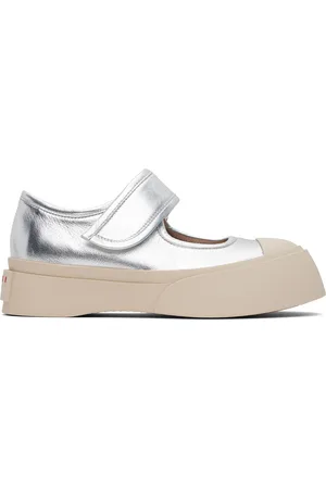 Marni Ballerines de style Charles IX argentées en cuir