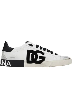 Dolce & Gabbana Baskets rétro Portofino blanc cassé et noir