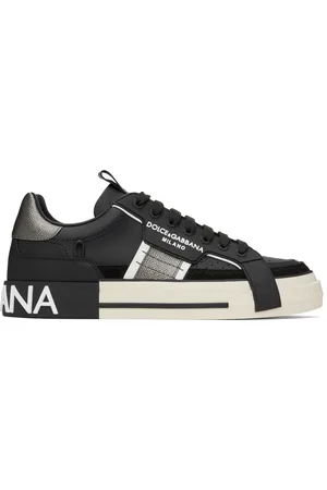 Dolce & Gabbana Baskets 2.Zero noir et argenté en cuir de veau