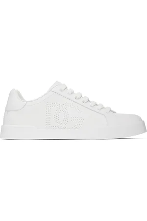Dolce & Gabbana Baskets légères Strobel Portofino blanches en cuir nappa