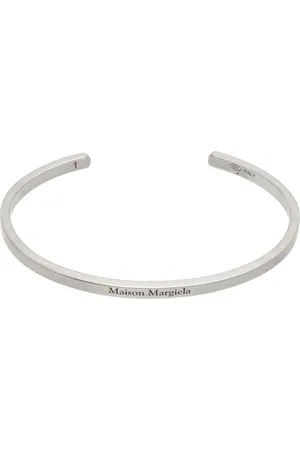Maison Margiela Bracelet manchette argenté à logo