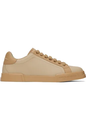 Dolce & Gabbana Baskets Portofino brunes en cuir de veau nappa