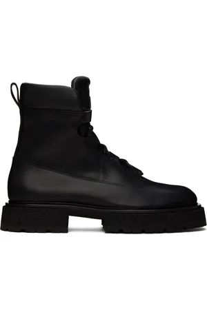 Giorgio Armani Bottes noires à logo gaufré