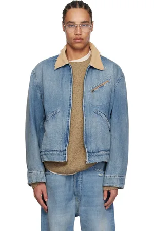 Maison Margiela Blouson de sport bleu en denim