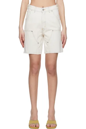 Maison Margiela Short blanc cassé en denim à panneaux
