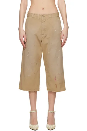 Maison Margiela Short beige en gabardine de coton