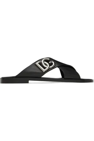 Dolce & Gabbana Sandales noires en cuir de veau