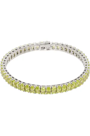 Hatton Labs Bracelet rivière argenté et vert à maillons rectangulaires