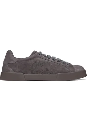 Dolce & Gabbana Baskets légères Strobel Portofino grises en cuir de veau