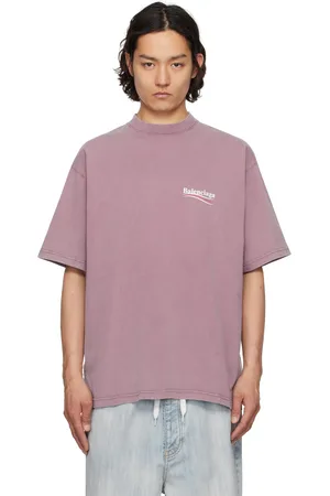 Balenciaga T-shirt mauve à logos Political Campaign