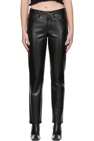 AGOLDE Pantalon 90s noir en cuir recyclé