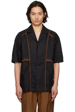 Feng Chen Wang Chemise noire à patchwork