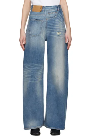 Maison Margiela Jean ample bleu à assemblage torsadé