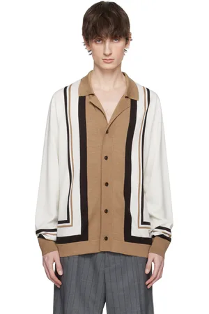 Dolce & Gabbana Cardigan beige et blanc en laine à logo DG brodé - Italian Holiday