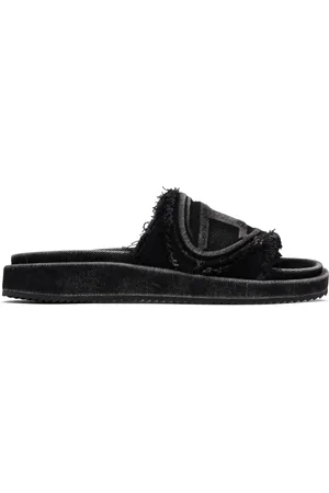 Diesel Sandales à enfiler noires à logo