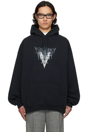 Vetements Pull à capuche surdimensionné noir à images à logo