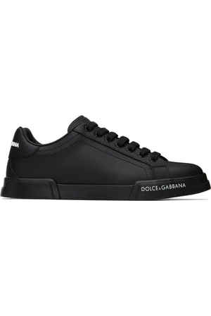 Dolce & Gabbana Baskets Portofino noires en cuir de veau nappa