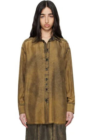 Maison Margiela Chemise légère brune en soie