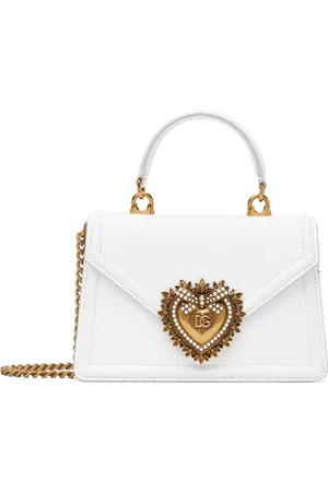 Dolce & Gabbana Petit sac blanc en cuir de veau poncé à ornement Devotion
