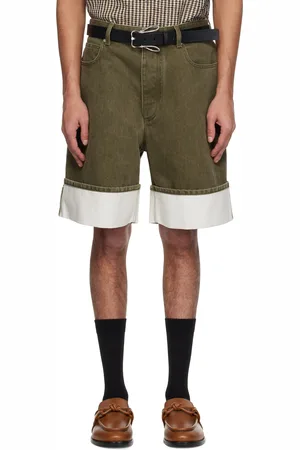 Bottega Veneta Short kaki en denim
