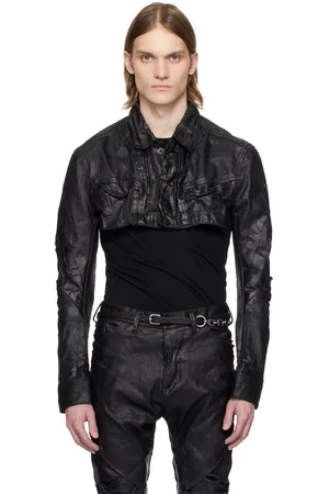 JULIUS Blouson écourté Mylar noir en denim