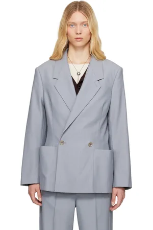 LEMAIRE Veston façon tailleur bleu à double boutonnage