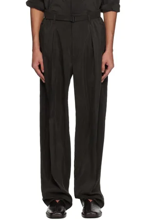 LEMAIRE Pantalon décontracté brun à ceinture