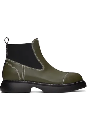 Ganni Bottes chelsea kaki