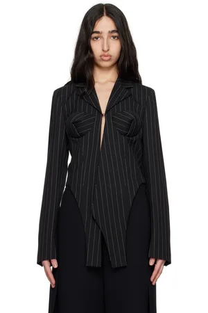 Jean Paul Gaultier Veston façon tailleur noir à empiècement de style corset