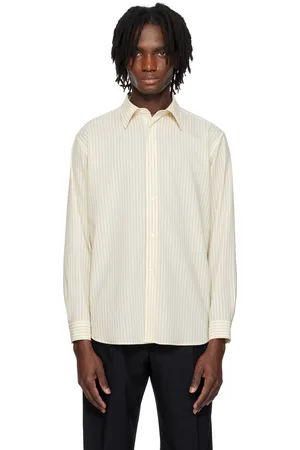 Auralee Chemise blanc cassé en laine superfine