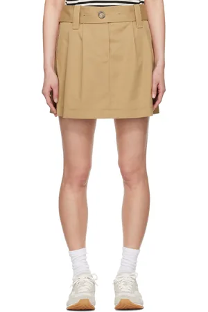 Moncler Minijupe brun clair à plis