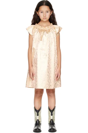 BONPOINT Enfant | Robe scintillante dorée en soie