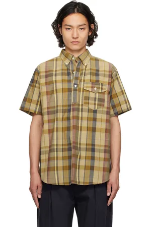 ENGINEERED GARMENTS Chemise kaki à motif écossais et à boutons