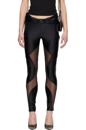 VERSACE Legging noir à logo circulaire