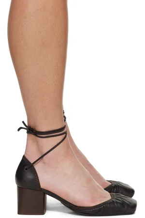 LEMAIRE Chaussures de style ballerine Micro brunes à talon de 55 mm
