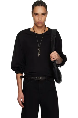 LEMAIRE T-shirt à manches longues décontracté noir