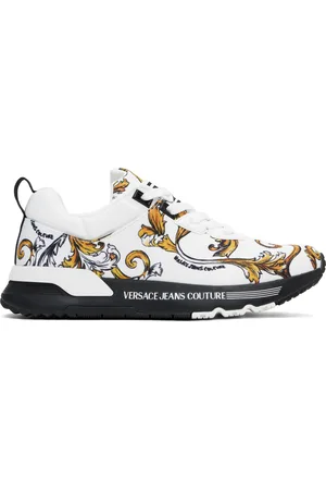 VERSACE Baskets Dynamic blanc et doré à motif Outline Barocco