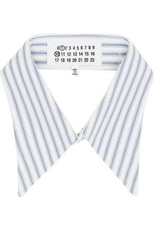 Maison Margiela Col blanc et bleu à rayures