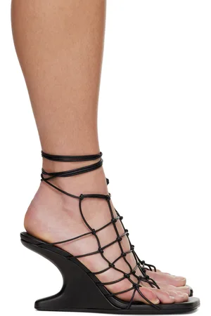 Rick Owens Sandales à talon en porte-à-faux 8 noires - Hollywood