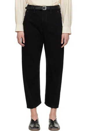 LEMAIRE Jean noir à coutures extérieures torsadées