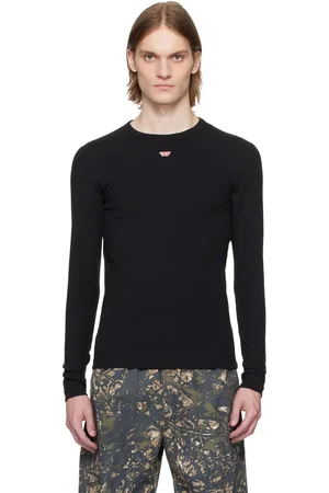 Diesel T-shirt à manches longues Ribber-N noir à logo