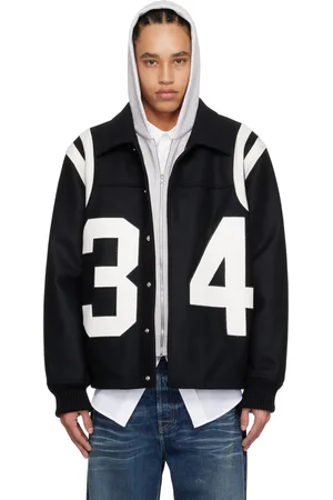 AMBUSH Blouson aviateur de style teddy noir et blanc