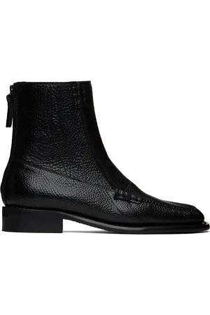 Hereu Bottes Quadra noires en cuir grainé