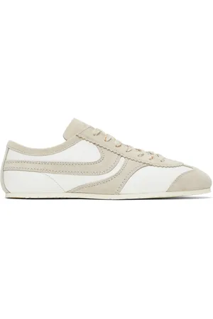 DRIES VAN NOTEN Baskets blanc et beige en suède