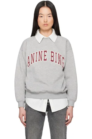 ANINE BING Pull molletonné Spencer gris