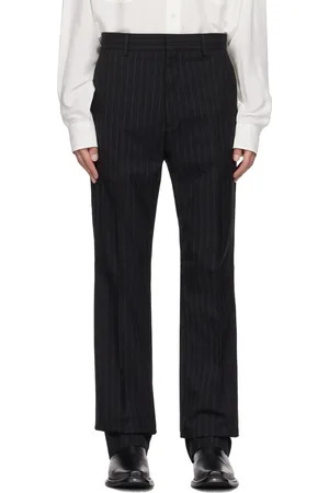Acne Studios Pantalon noir à rayures