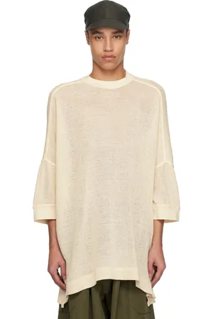 JAN JAN VAN ESSCHE T-shirt Boubou blanc cassé en tricot à mailles ouvertes - O-Project